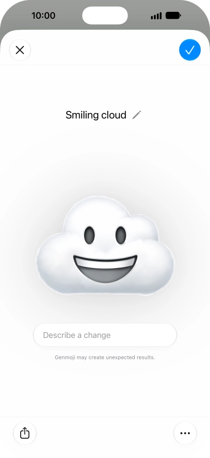 To add or change something about your Genmoji, press Describe a change and follow the instructions on the screen to describe the required changes.