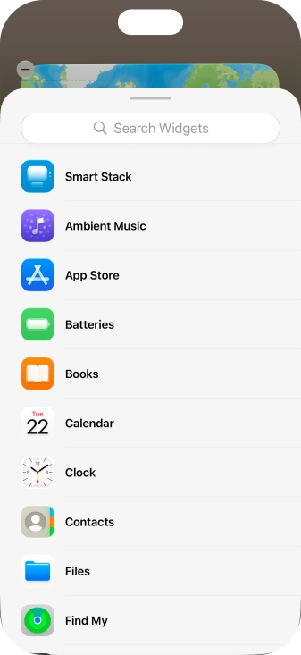 Press the required widget.