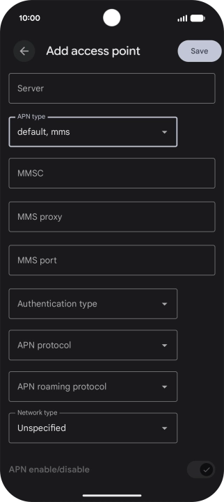 Press MMS port and key in 8080. Press MMS port and key in 8080.