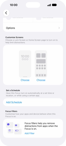 Press Add Schedule and follow the instructions on the screen to select settings for automatic activation of Do Not Disturb.