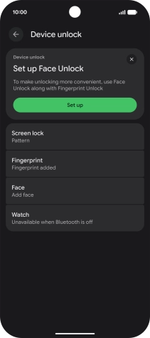Press Screen lock and key in the additional phone lock code you created earlier.