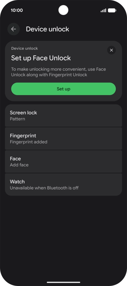 Press Screen lock and key in the additional phone lock code you created earlier.