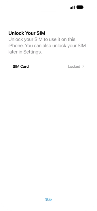 Press SIM Card. Press SIM Card.