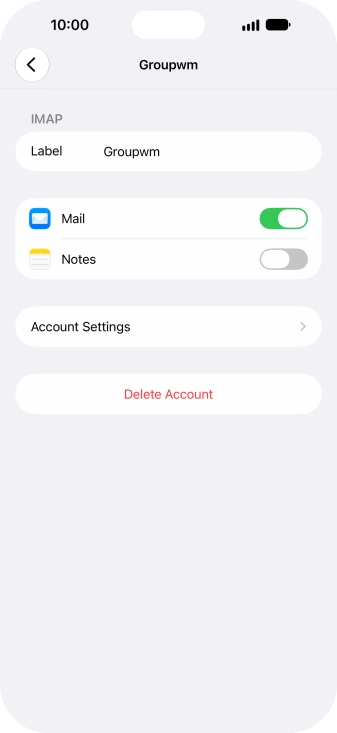 Press Account Settings.