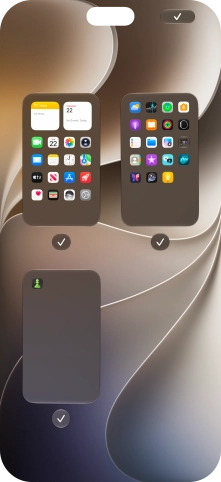 Press the field below the required home screen page to turn page view on or off.