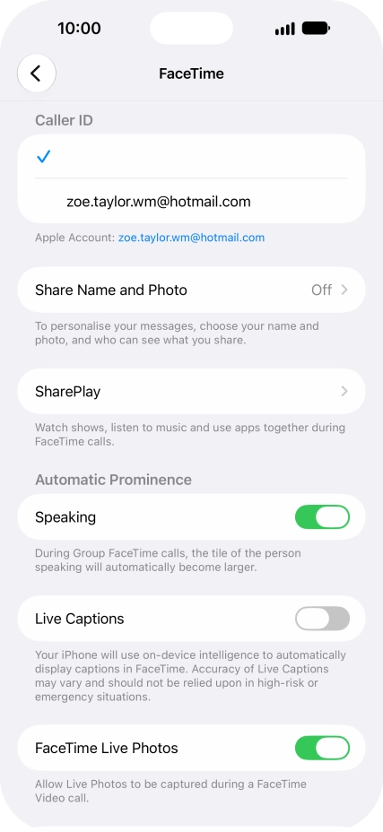 Press the required setting below Press the required setting below