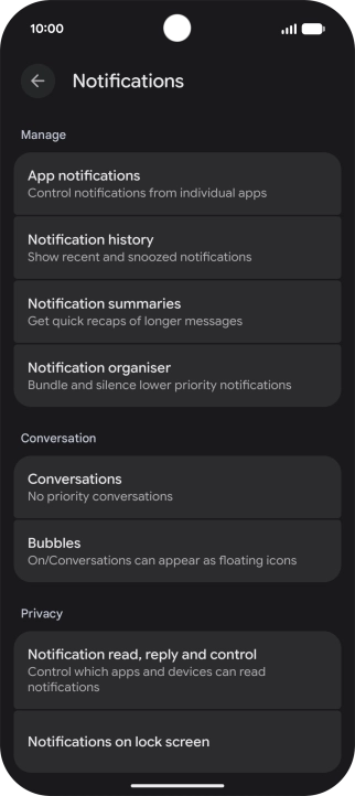 Press App notifications. Press App notifications.