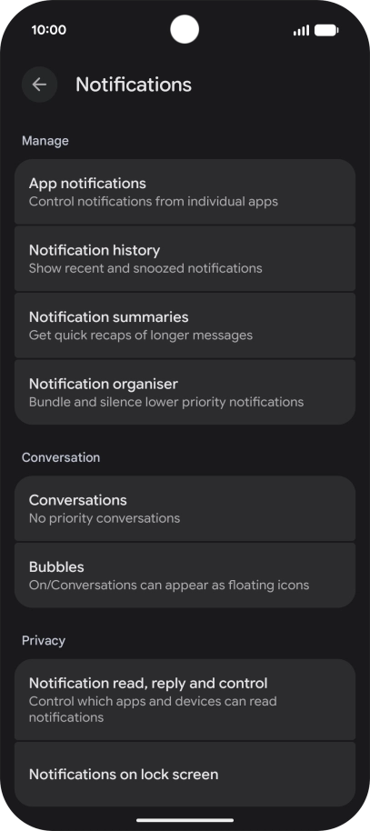 Press App notifications. Press App notifications.