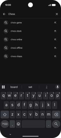 Key in the name or subject of the required app and press the search icon.