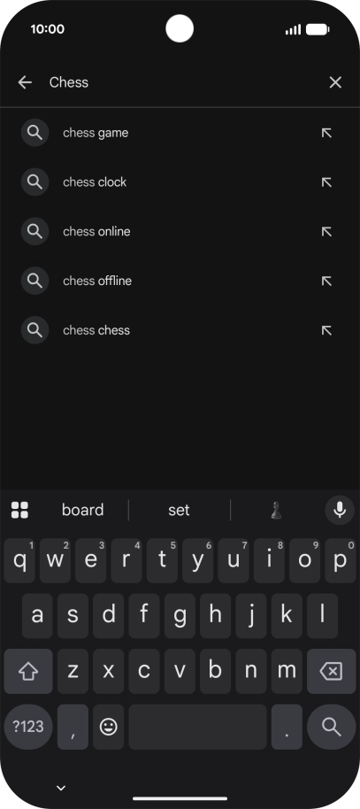Key in the name or subject of the required app and press the search icon.