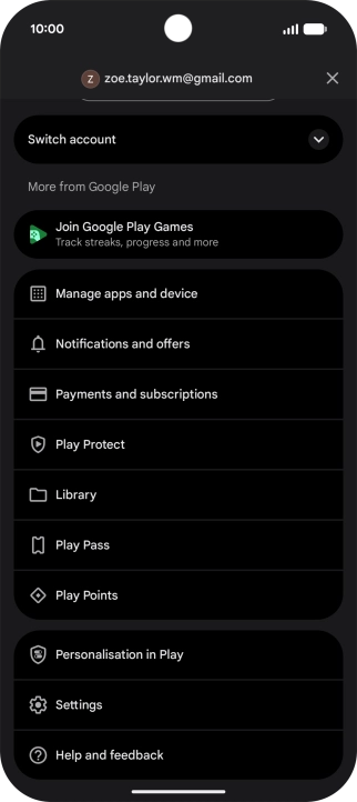 Press Manage apps and device.