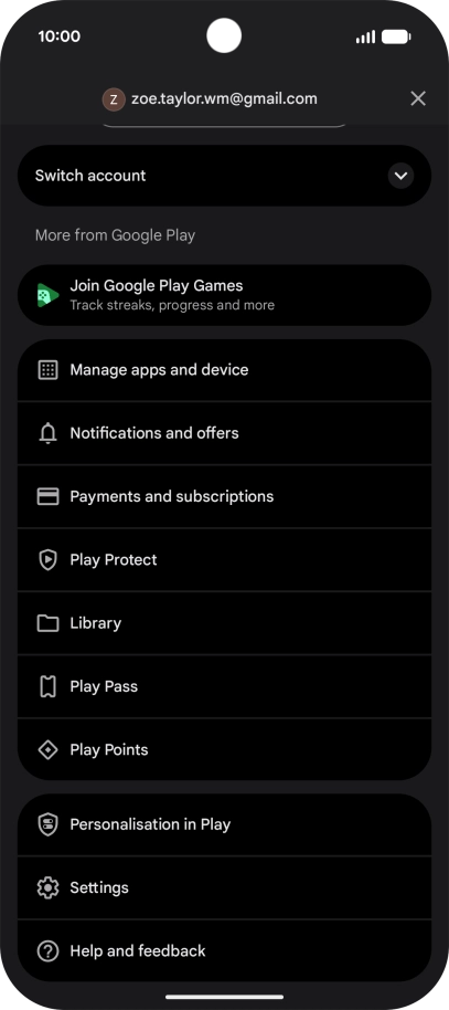Press Manage apps and device.