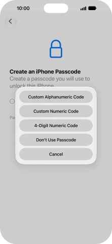 Follow the instructions on the screen to turn on use of phone lock code or press Don't Use Passcode. Follow the instructions on the screen to turn on use of phone lock code or press Don't Use Passcode.