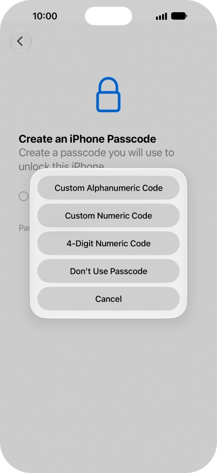 Follow the instructions on the screen to turn on use of phone lock code or press Don't Use Passcode. Follow the instructions on the screen to turn on use of phone lock code or press Don't Use Passcode.