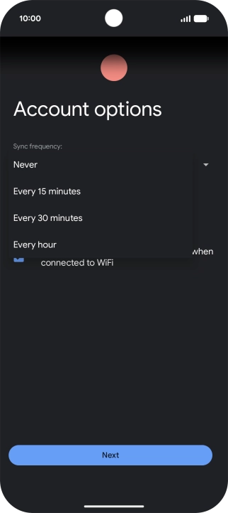 Press the required setting.