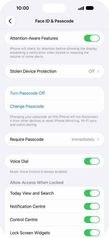Press Turn Passcode Off and key in the phone lock code. Press Turn Passcode Off and key in the phone lock code.