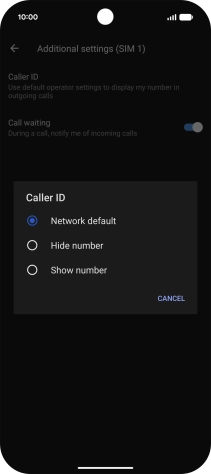 Press Show number to turn on caller identification.