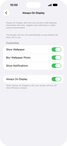 Press the indicator next to 