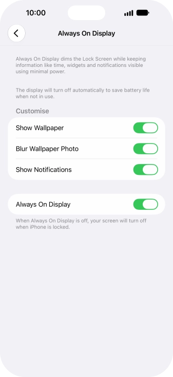 Press the indicator next to 