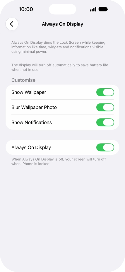 Press the indicator next to 
