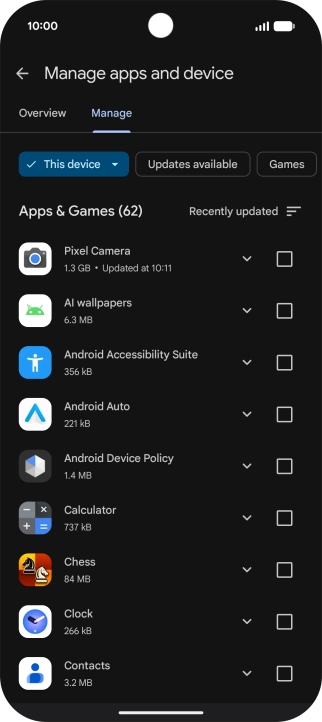 Press the required app.