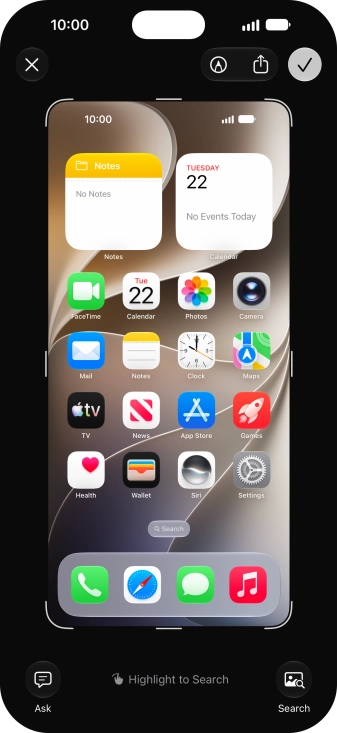 Follow the instructions on the screen to edit and save your screenshot.