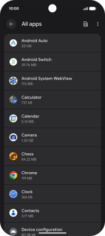 Press the required app.