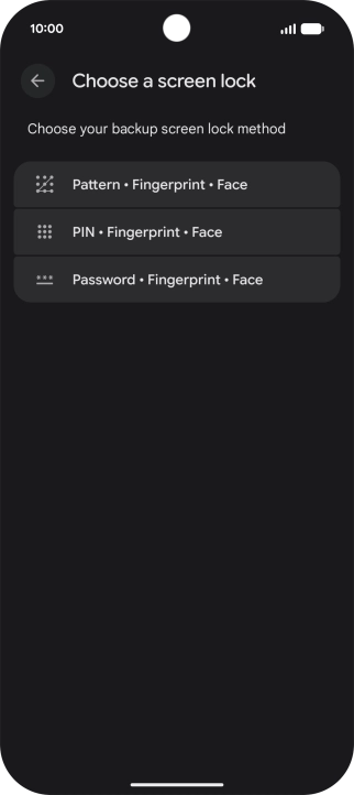 Press the required phone lock code and follow the instructions on the screen to create an additional phone lock code.