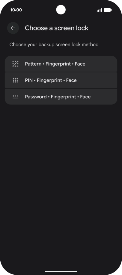 Press the required phone lock code and follow the instructions on the screen to create an additional phone lock code.