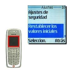 Vaya a Restablecer los valores iniciales y pulse Seleccion..