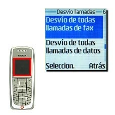 Elija Desvío de todas llamadas de fax o Desvío de todas llamadas de datos y pulse Seleccion..
