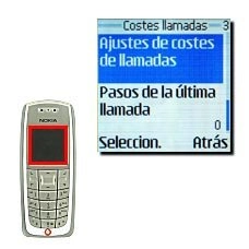 Vaya a Ajustes de costes de llamadas y pulse Seleccion..