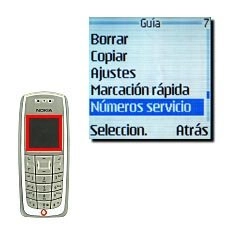 Vaya a Números servicio y pulse Seleccion..