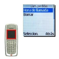 Vaya a Hora de llamada y pulse Seleccion..La fecha y la hora aparecen en la pantalla.