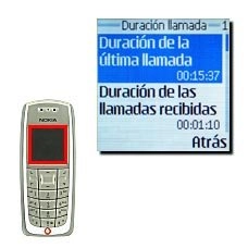 Elija una de las posibilidades siguientes:Duración de la última llamada