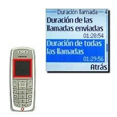 Duración de todas las llamadasLa duración de las llamadas aparece para cada categoría.