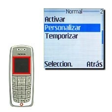 Vaya a Personalizar y pulse Seleccion..