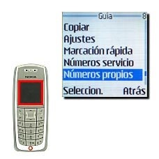 Vaya a Números propios y pulse Seleccion..En la pantalla aparece una lista de 