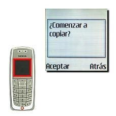 La pantalla muestra ahora o ¿Comenzar a copiar? o ¿Comenzar a mover?.