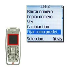 Vaya a Fijar como predet. y pulse Seleccion..El cambio se confirma en la pantalla.