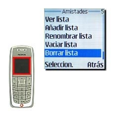 Vaya a Borrar lista y pulse Seleccion..