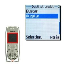 Vaya a Aceptar y pulse Seleccion..La pantalla muestra que se ha guardado el número.