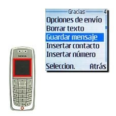 Vaya a Guardar mensaje y pulse Seleccion..
