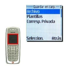Vaya a Archivo y pulse Seleccion..La pantalla muestra que se ha guardado el mensaje corto en el archivo.
