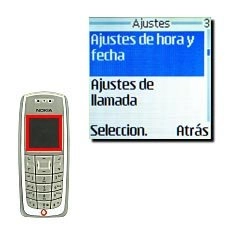 Vaya a Ajustes de hora y fecha y pulse Seleccion..