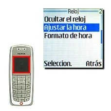 Vaya a Ajustar la hora y pulse Seleccion..