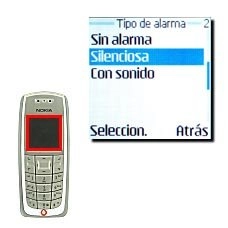 Si selecciona Silenciosa o Con sonido, deberá indicar durante cuánto tiempo se debe activar la alarma antes de la cita y pulsar Seleccion..