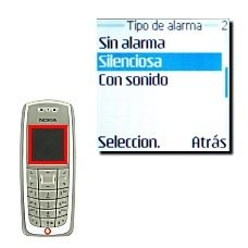 Si selecciona Silenciosa o Con sonido, deberá indicar durante cuánto tiempo se debe activar la alarma antes de la cita y pulsar Seleccion..