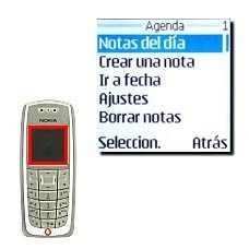 Vaya a Notas del día y pulse Seleccion..