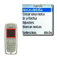 Vaya a Notas del día y pulse Seleccion..